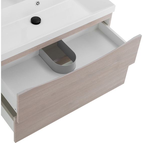 Тумба подвесная с раковиной BelBagno MARINO-800-2C-SO-RG-P 80 см, Rovere Grigio - фото 6