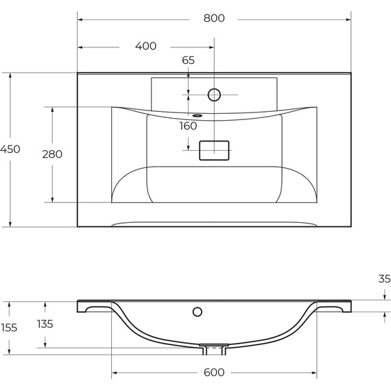 Тумба подвесная с раковиной BelBagno MARINO-H60-800-2C-SO-BL-P 80 см, Bianco Lucido (раковина BB800/450-LV-MR-PR) - фото 10