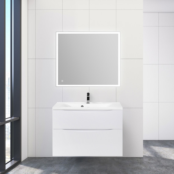 Тумба подвесная с раковиной BelBagno MARINO-H60-800-2C-SO-BL-P 80 см, Bianco Lucido (раковина BB800/450-LV-MR-PR) - фото 7
