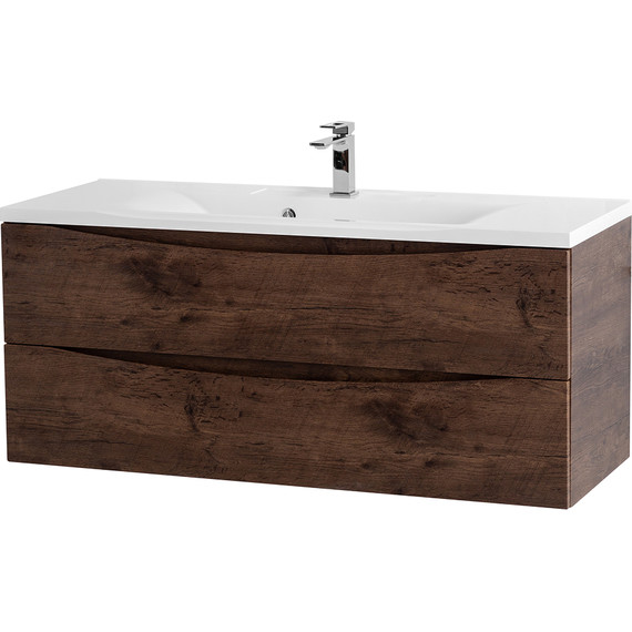 Тумба подвесная с раковиной BelBagno MARINO-1100-2C-SO-RW-P 110 см, Rovere Moro - фото 2