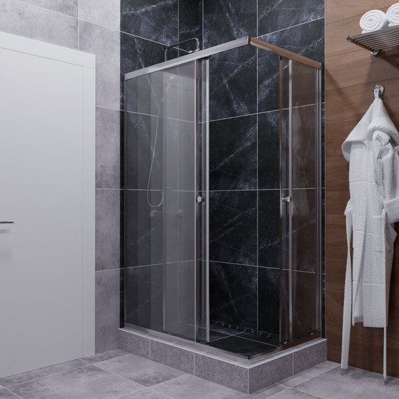 Душевое ограждение Triton Вента 100x80 см, хром/прозрачное - фото 2