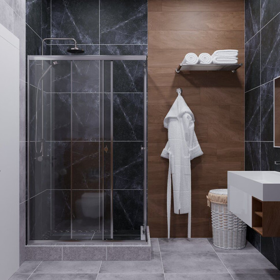 Душевое ограждение Triton Вента 100x80 см, хром/прозрачное - фото 3