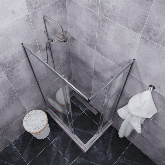 Душевое ограждение Triton Вента 100x80 см, хром/прозрачное - фото 6