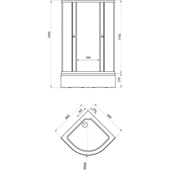 Душевое ограждение Triton Вельвет В 90x90 см, хром/матовое - фото 9