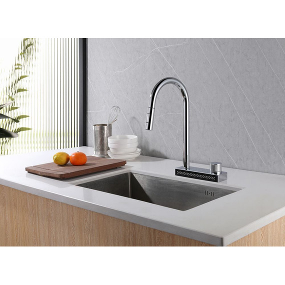 Смеситель для кухни Abber Wasser Kreis AF8114, с подключением фильтра и выдвижной лейкой,, Цвет производителя: хром - фото 2