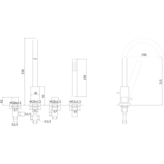 Смеситель для ванны Abber Wasser Kreis AF8113RG, розовое золото, Цвет производителя: розовое золото - фото 3