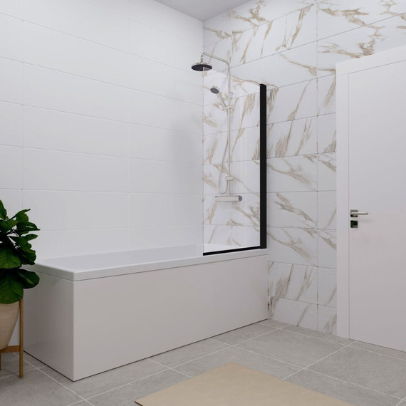 Шторка для ванны Triton Соло, чёрный/прозрачное - фото 4