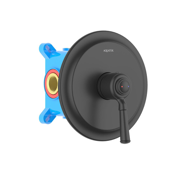Смеситель для душа Aquatek Классик AQ1566MB (со скрытой частью) чёрный матовый, Цвет производителя: чёрный матовый - фото 