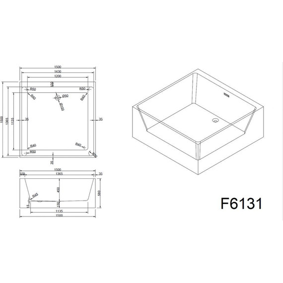 Ванна отдельностоящая Frank 150x150 см 2016439109 - фото 7