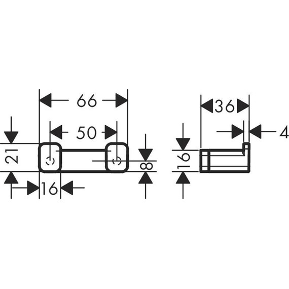 Двойной крючок Hansgrohe AddStoris 41755000 - фото 2