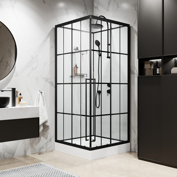 Душевая кабина Niagara Standart 100x100 см R ST100/15QR/KL/BKT, чёрный/прозрачное - фото 2