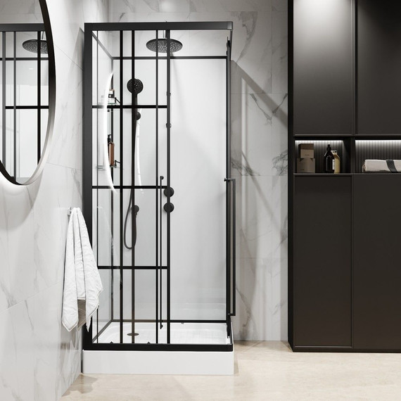 Душевая кабина Niagara Standart 100x100 см R ST100/15QR/KL/BKT, чёрный/прозрачное - фото 3