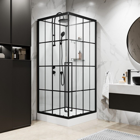 Душевая кабина Niagara Standart 90x90 см L ST90/15QL/KL/BKT, чёрный/прозрачное - фото 2