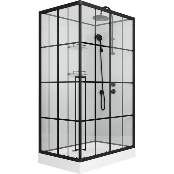 Душевая кабина Niagara Standart 100x80 см R ST100/80/15QR/KL/BKT, чёрный/прозрачное - фото 2